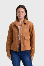 Chaqueta Mujer Corta Café