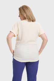 Polera Mujer Abotonada Arena