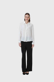 Blusa Mujer Aplicación Perlas Canes Crudo