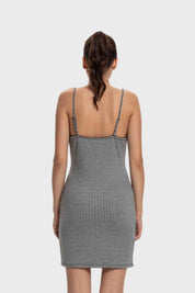 Vestido Mujer Corto Vichy Negro