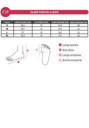 Pantufla Mujer Botita Print Negro