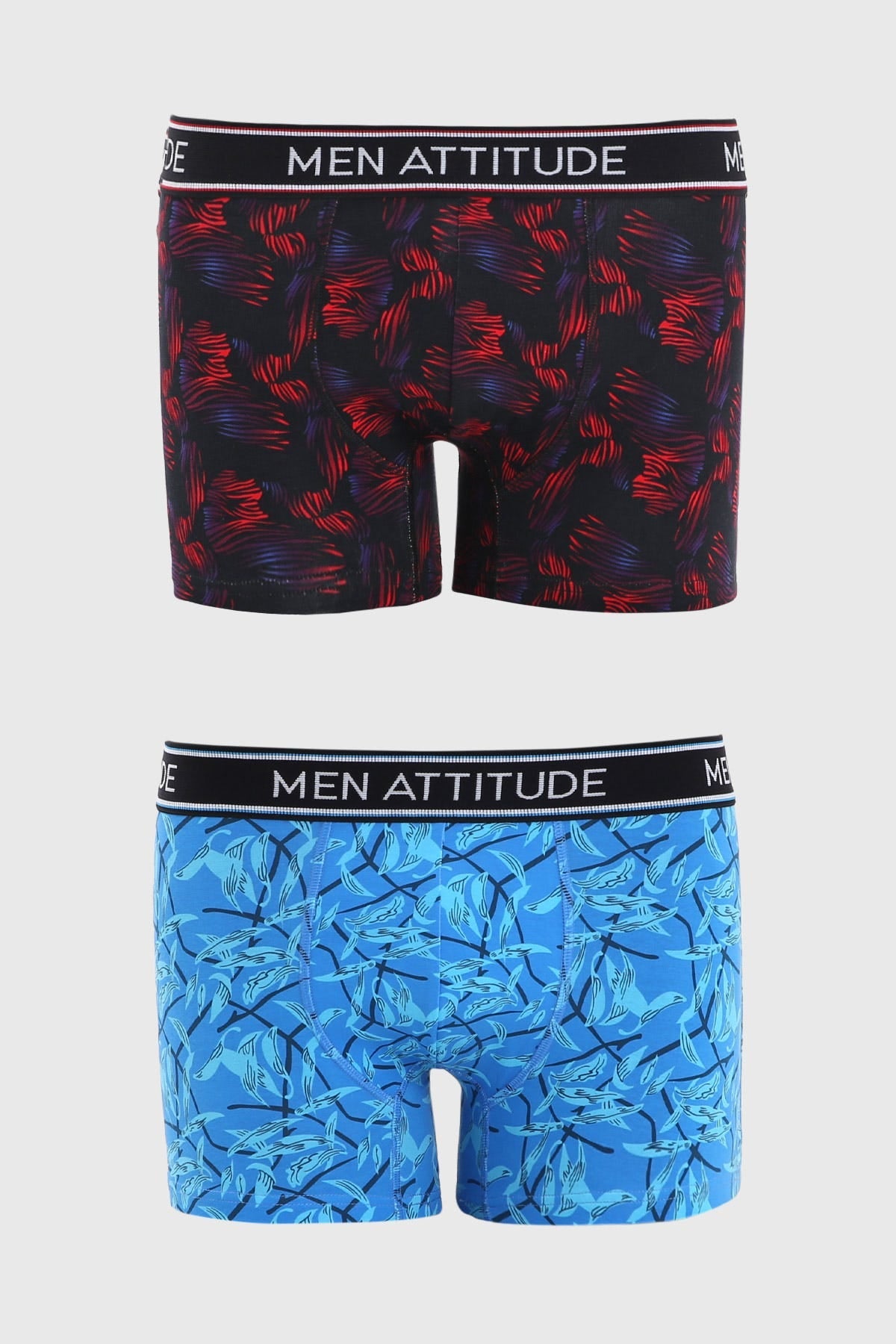 Boxer Hombre Bipack Estampado Burdeo