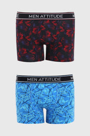 Boxer Hombre Bipack Estampado Burdeo