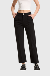 Pantalón Mujer 2 Botones Negro