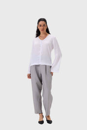 Blusa Mujer Manga Flare Blanco