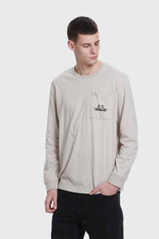 Polera Hombre Con Bolsillo Beige