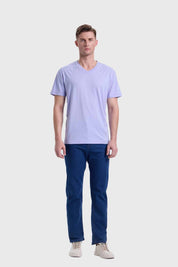 Polera Hombre Cuello V Básica Lila