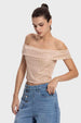 Polera Mujer Bardot Textura Beige