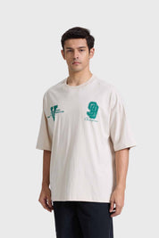 POLERA HOMBRE PRINT OVERSIZE BEIGE