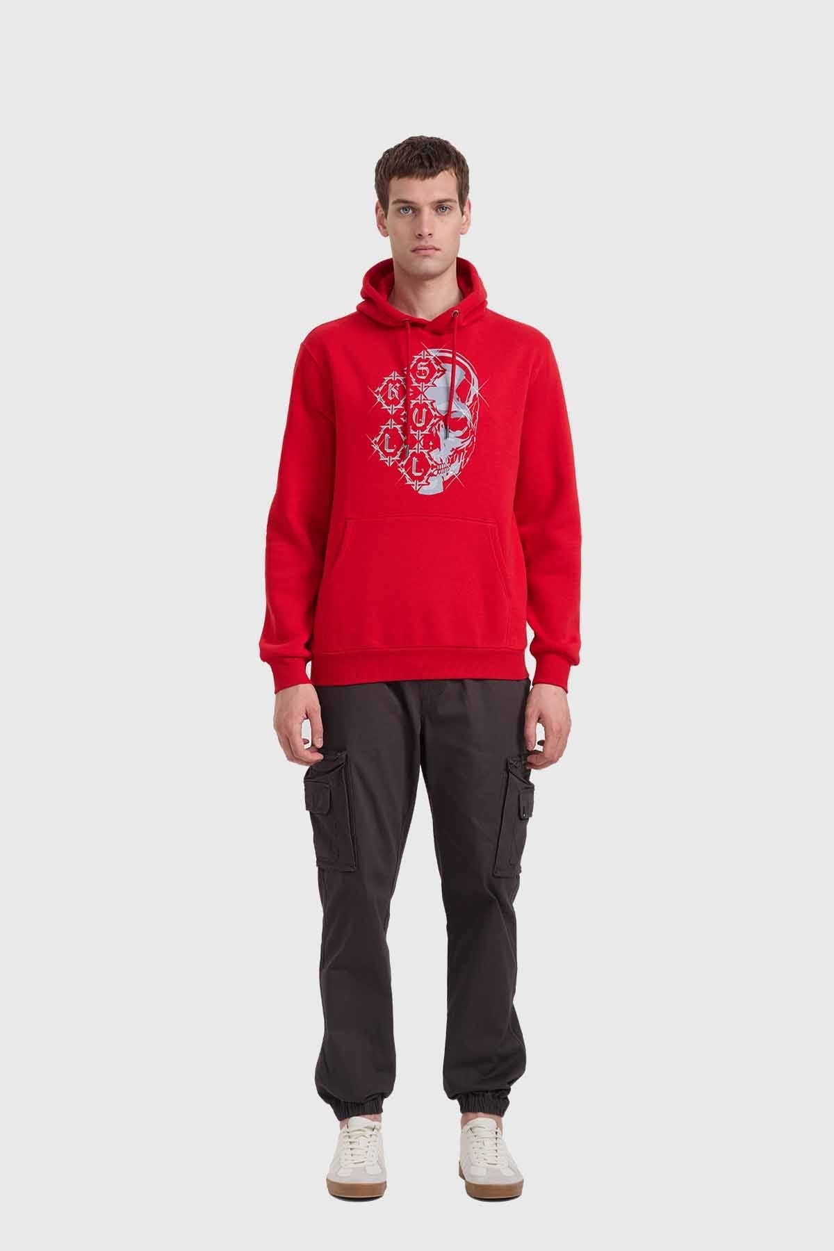 POLERÓN HOMBRE SKULL NIGHT ROJO