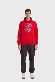 POLERÓN HOMBRE SKULL NIGHT ROJO