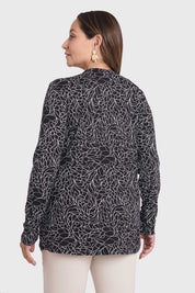 Polera Mujer Con Aplicación Escote Negro