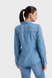 Blusa Mujer Entallada Azul
