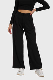Pantalón Mujer Sastre Pinzas Triple Negro