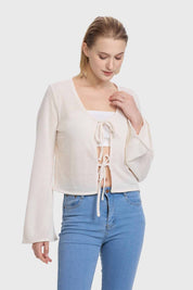 Polera Mujer Tapado Amarras Delanteros Arena
