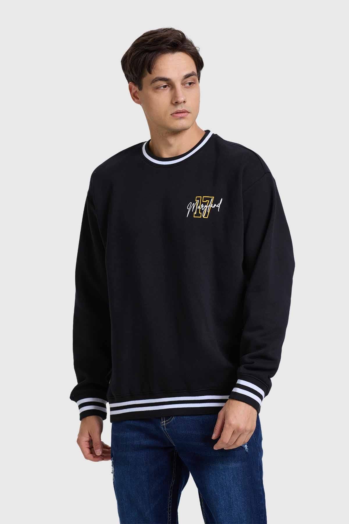 POLERÓN HOMBRE PRINT COLLEGE NEGRO