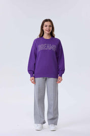 Polerón Mujer Tachas Morado