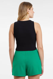 Polera Mujer Top Bordado Negro