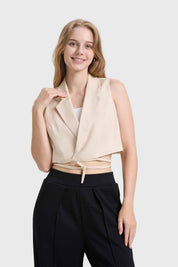 Blazer Mujer Tiras Beige