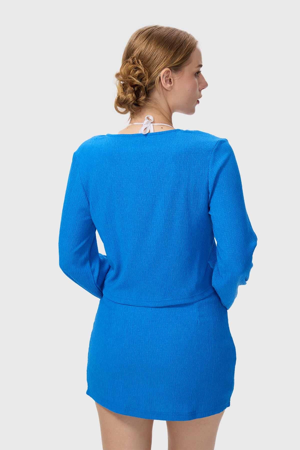 Polera Mujer Malla Azul