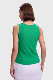 Polera Mujer Rib Rayas Y Verde