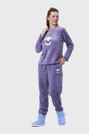 Pijama Mujer Polar Lila