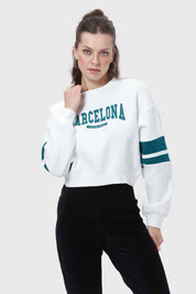 Polerón Mujer Crop Crudo
