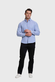 Camisa Hombre Rayas Azul