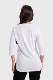 Polera Mujer Larga Aplicación Crudo