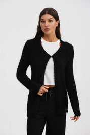 Chaleco Mujer Peludo Negro