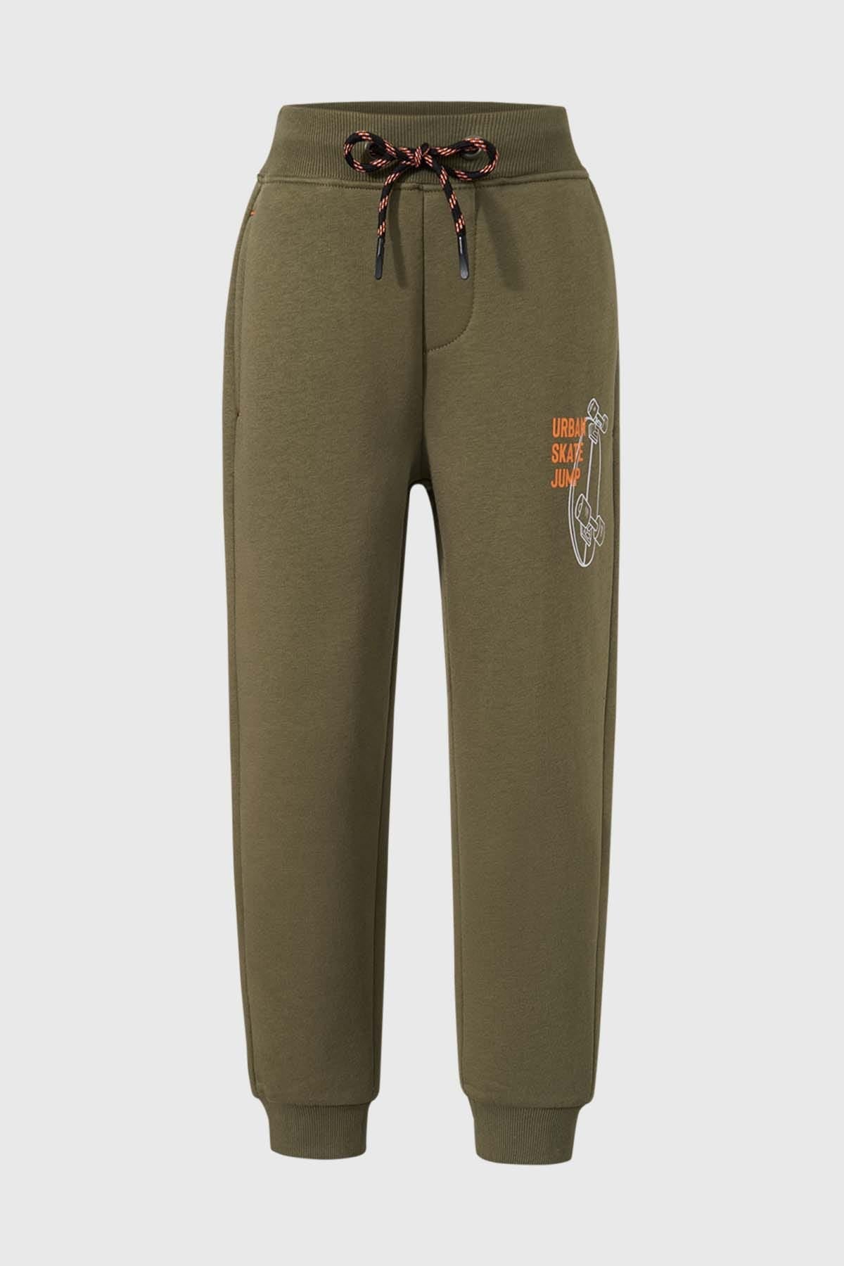 Pantalón Buzo Niño Jogger Print Verde