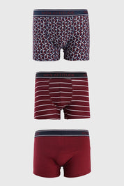 Boxer Hombre Tripack Burdeo