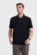 Polera Hombre Piqué Básica Negro