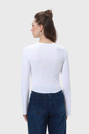 Polera Mujer Detalle Encaje Blanco