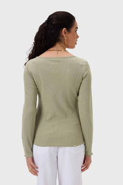 Polera Mujer Rib Verde
