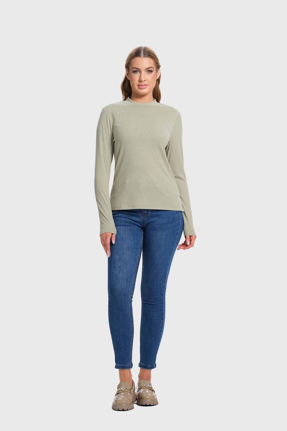 Polera Mujer Rib Verde