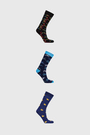 Calcetín Hombre Tripack Azul