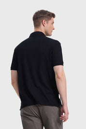 POLERA HOMBRE PIQUE BÁSICA LISA NEGRO