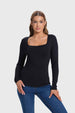 Polera Mujer Escote Cuadrado Negro