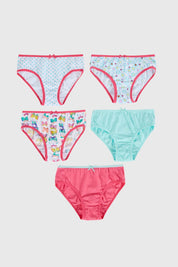 Calzón Niña 5Pack Print Fucsia