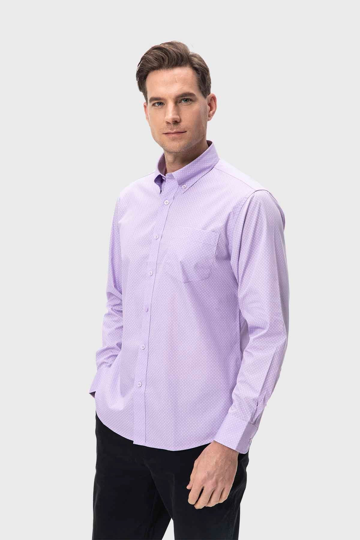 Camisa Hombre Mini Print Lila