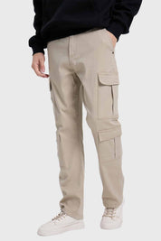 Jeans Hombre Slim Cargo Beige