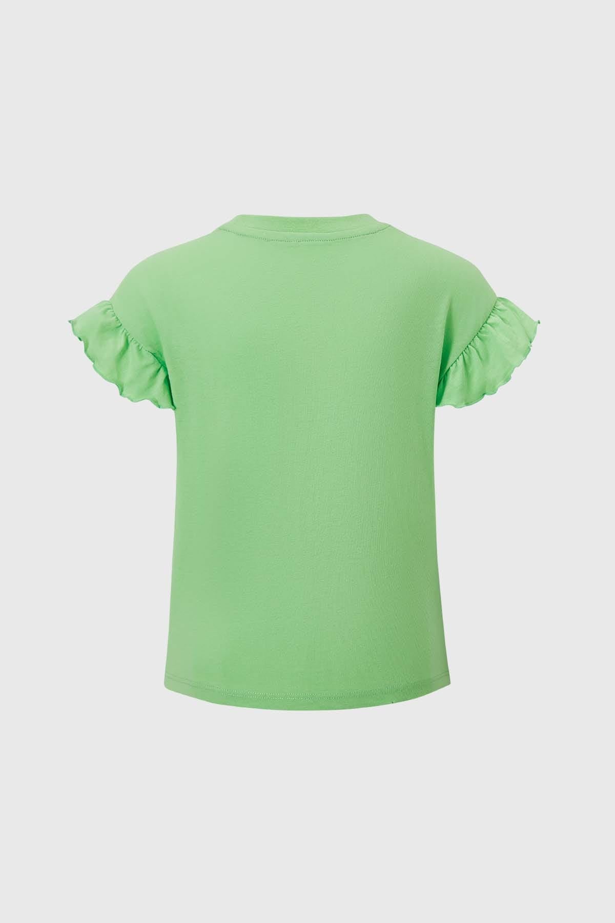 Polera Niña Con Lentejuelas Verde