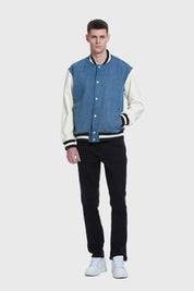 CHAQUETA HOMBRE CON APLICACIÓN JERSEY AZUL