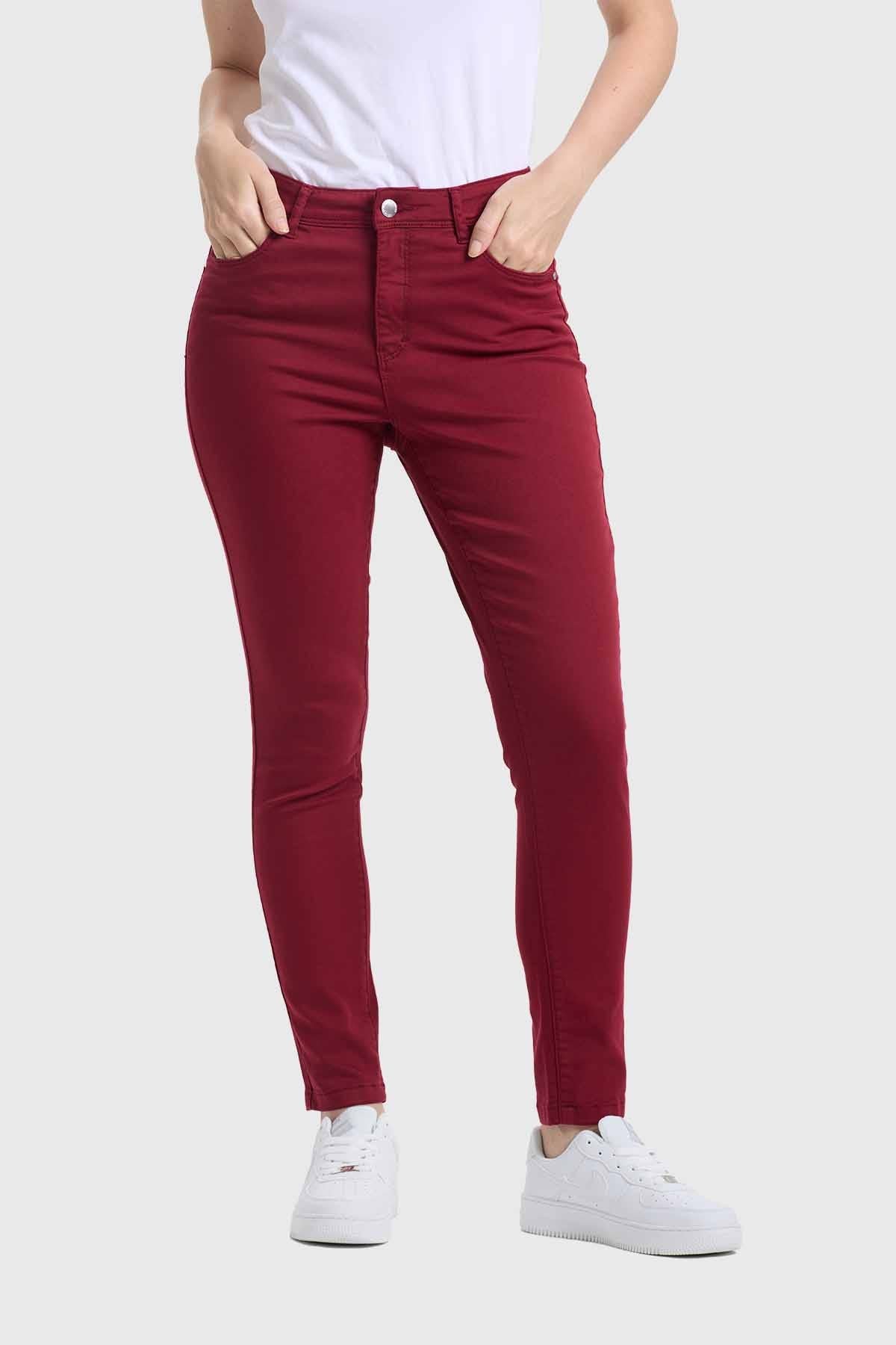 JEANS MUJER EMILIA COLOR BURDEO