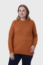 Sweater Mujer Calado Camel I