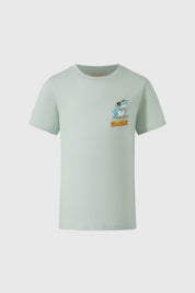 Polera Niño Lavado Con Print Verde