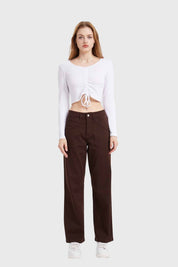 Jeans Mujer Recto Café