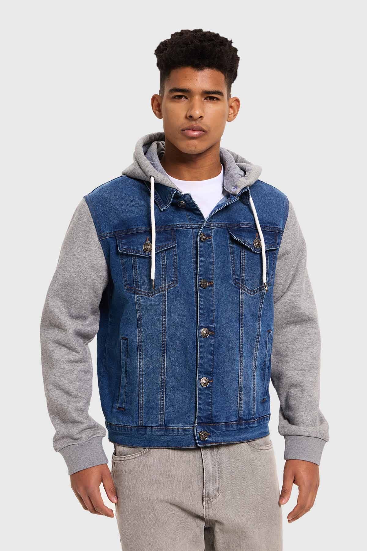 CHAQUETA HOMBRE CON GORRO AZUL CLARO I