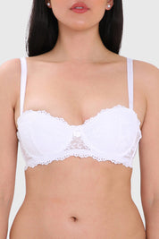 Sostén Mujer Strapless Encaje Blanco